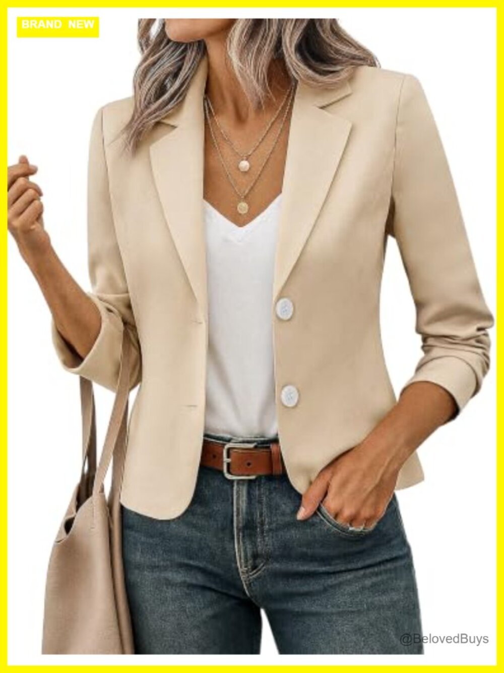 Cropped Blazer Jacket Notch Lapel Business Casual Blazer